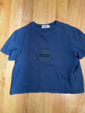 Vintage Guess Cropped Tee - size large (no size tag)